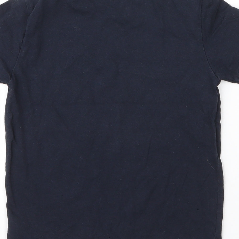 NEXT Girls Blue Cotton Basic T-Shirt Size 4 Years Round Neck