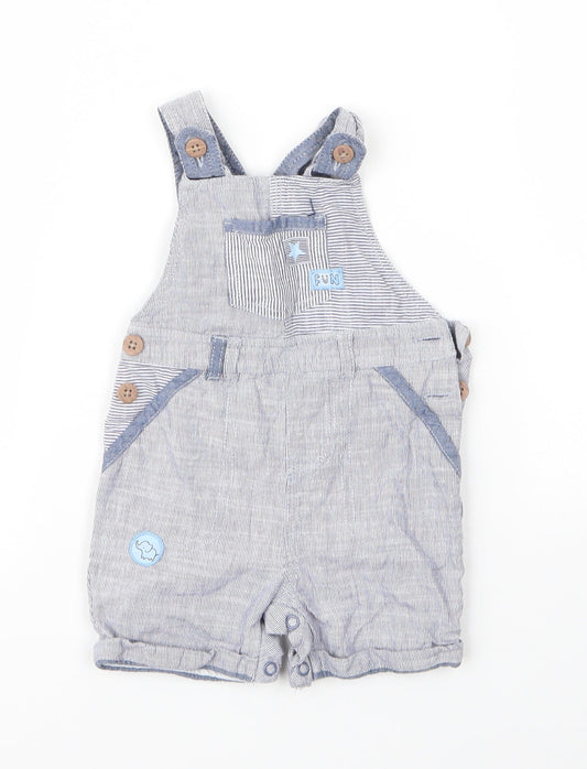 George Boys Blue Cotton Dungaree One-Piece Size 3-6 Months Button
