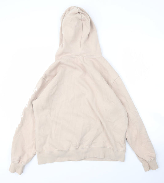 H&M Womens Beige Cotton Pullover Hoodie Size M