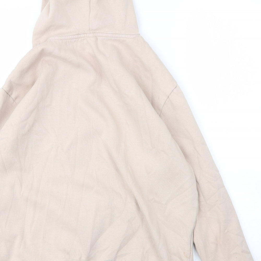 H&M Womens Beige Cotton Pullover Hoodie Size M