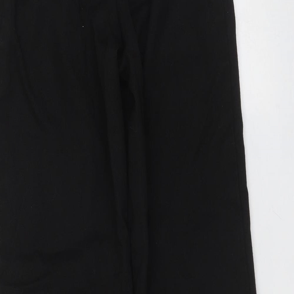 Brand and care label for George boys’ black polyester trousers, size 8-9, years regular zip - school