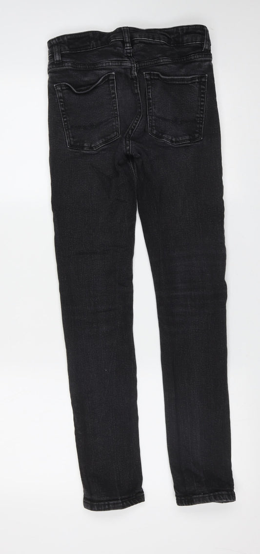 ASOS Womens Grey Cotton Skinny Jeans Size 28 in L29 in Extra-Slim Zip