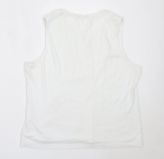 Womens UK Size L BM White Basic Tank