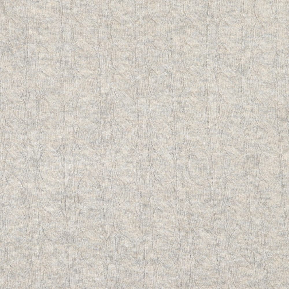 SheIn Womens Beige Round Neck  Acrylic Pullover Jumper Size L