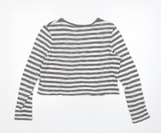 TU Womens Multicoloured Round Neck Striped Cotton Pullover Jumper Size 14