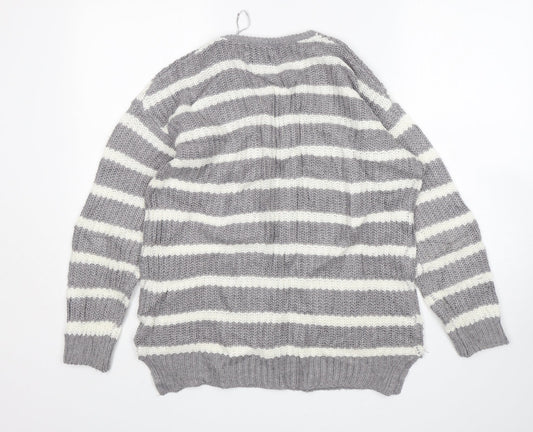 Womens UK Size M Papaya Grey Pullover Jumper