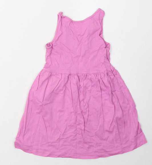H&M Girls Purple Cotton A-Line Size 3-4 Years Crew Neck Pullover