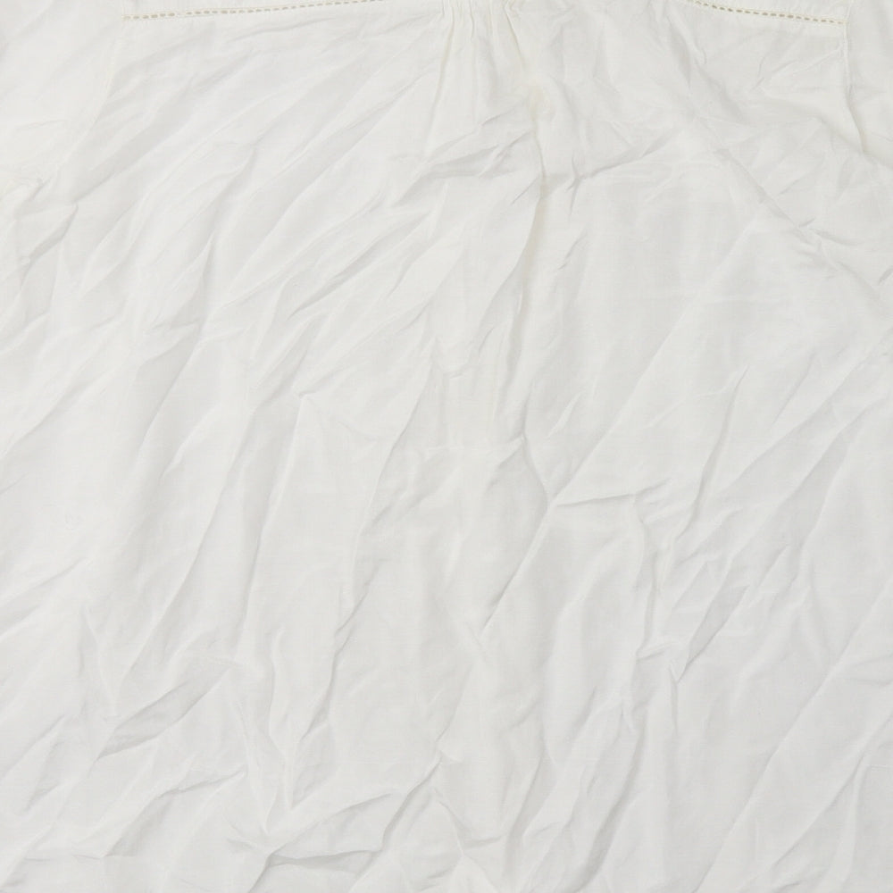 Womens UK Size 12 River Island White Basic Button-Up