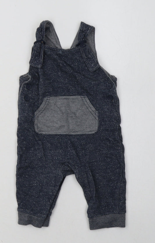 George Boys Blue Cotton Dungaree One-Piece Size 3-6 Months Button