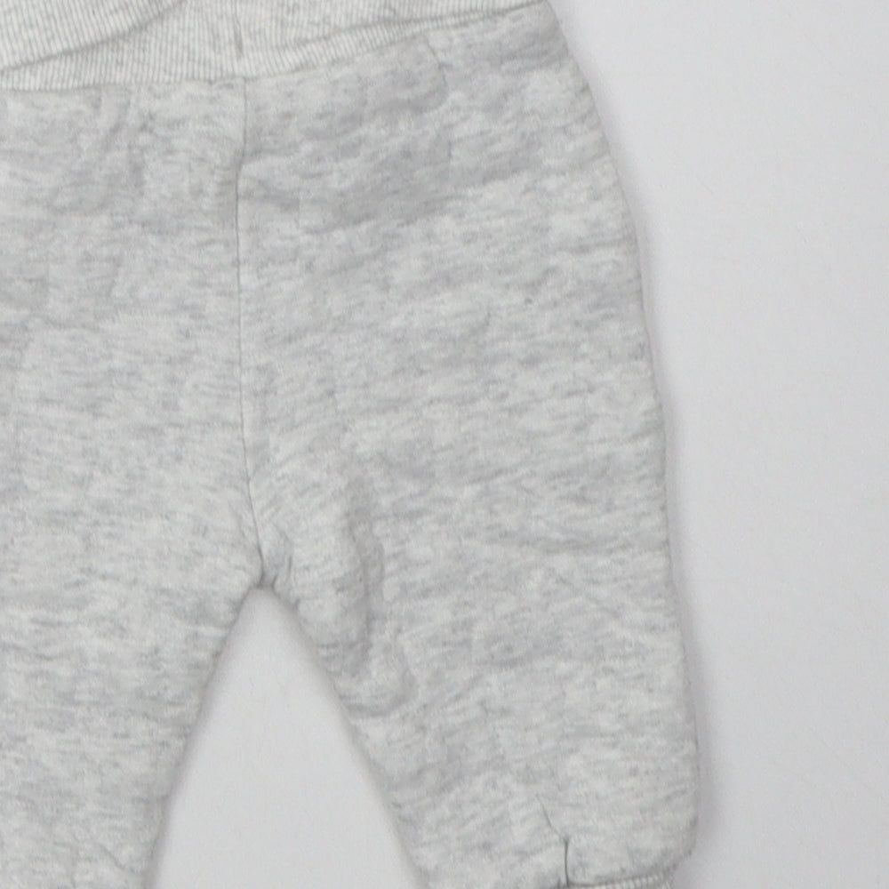 F&F Boys Grey Cotton Jogger Trousers Size 3-6 Months
