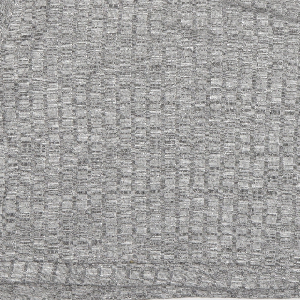 Boohoo Womens Grey Polyester Pullover Sweatshirt Size 16 Pullover