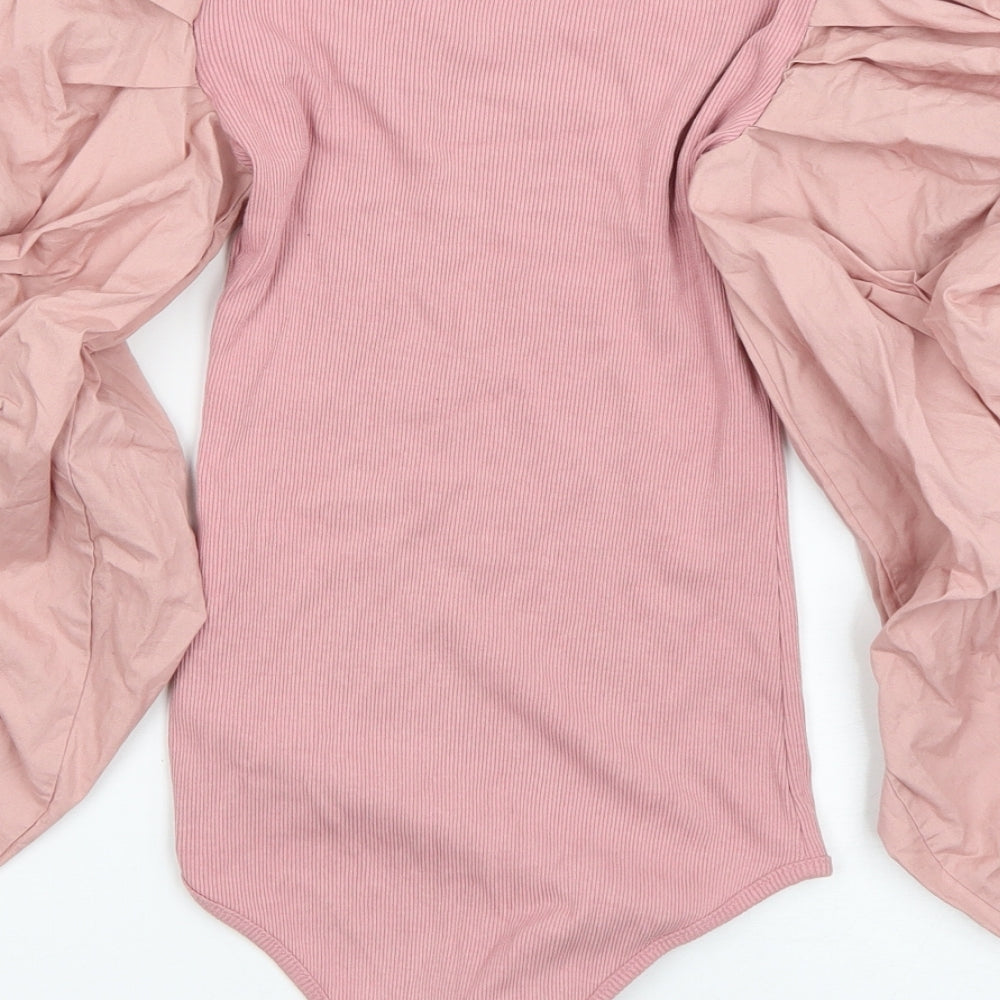 Miss Pap Womens Pink Cotton Bodysuit One-Piece Size 6 Pullover
