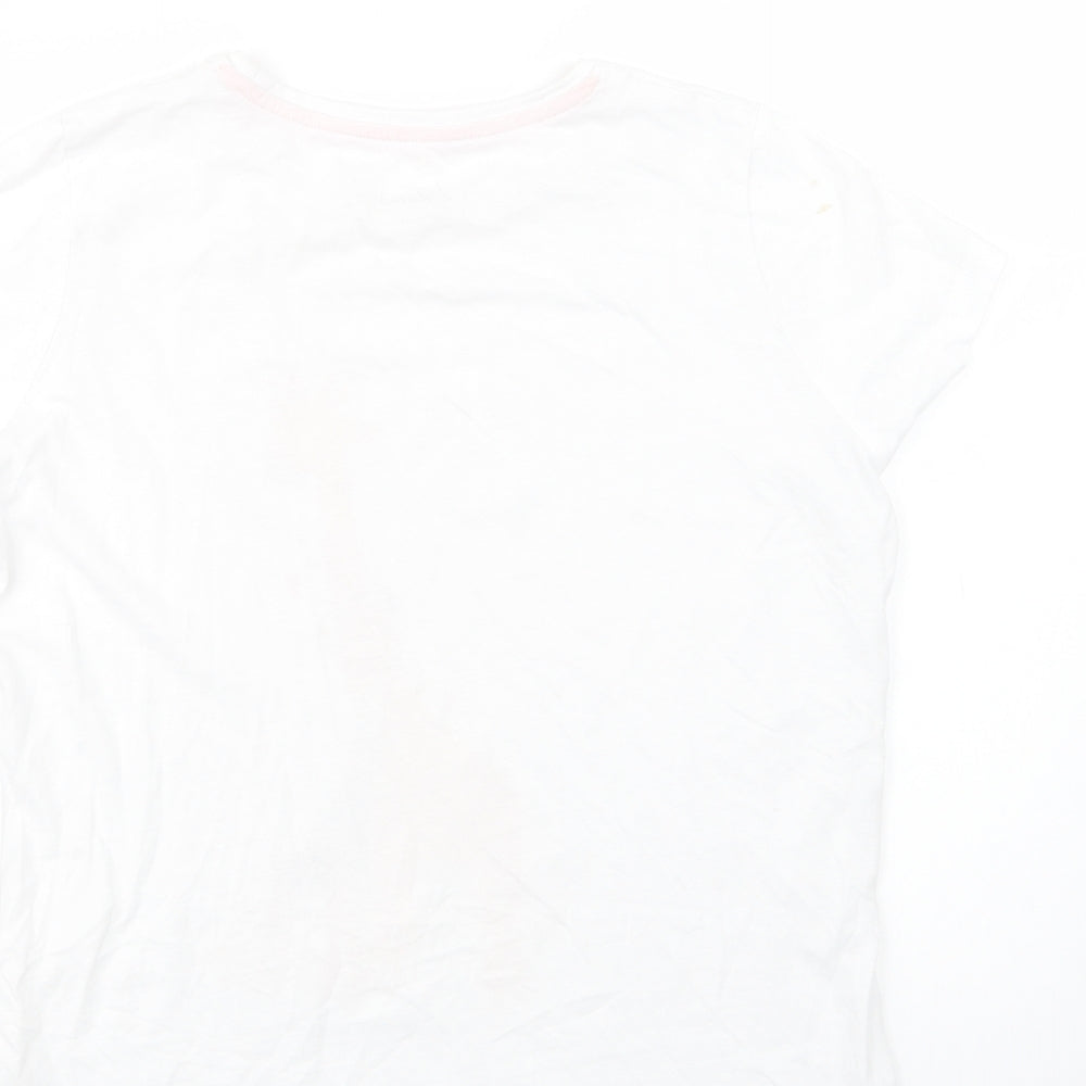 Nutmeg Womens White Cotton Top Pyjama Top Size 10 - Giraffe