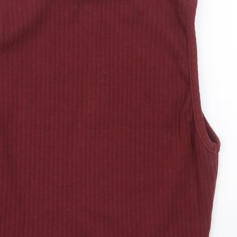 Womens UK Size 4 Missguided Red Cropped Tank