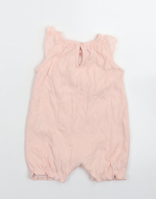Gap Girls Pink Cotton Romper One-Piece Size 3-6 Months Button