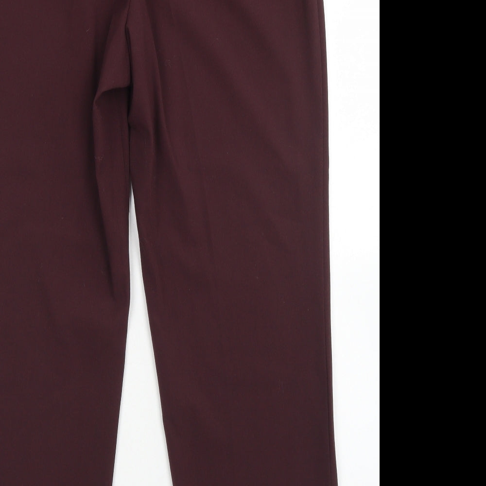 Classic Womens Purple Polyester Dress Pants Trousers Size 14 Regular Zip