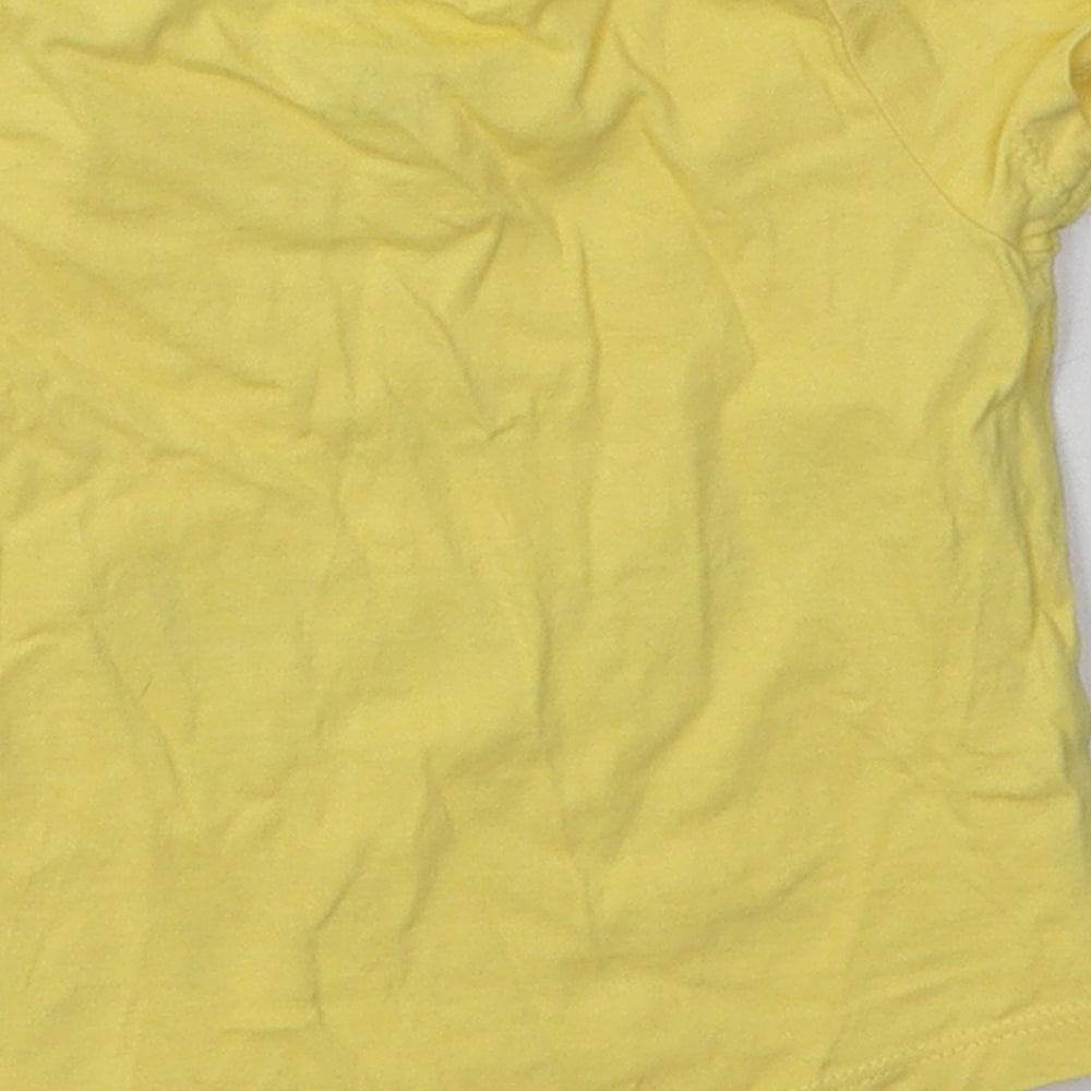 F&F Girls Yellow Cotton Basic T-Shirt Size 3-6 Months Crew Neck Pullover - i love my mummy