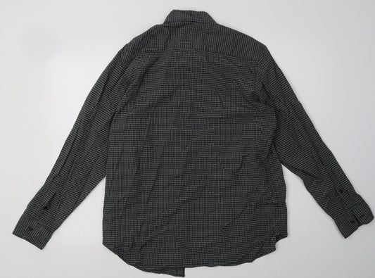 Mens UK Size S Old Navy Black Button-Up Long Sleeve Casual Shirt