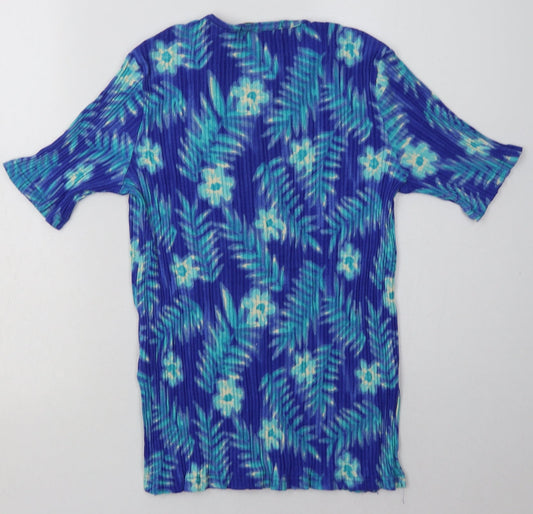 Berkertex Womens Blue Viscose Basic T-Shirt Size 12 Crew Neck - ombre pattern