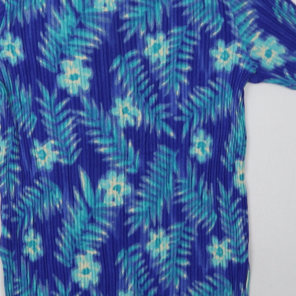 Berkertex Womens Blue Viscose Basic T-Shirt Size 12 Crew Neck - ombre pattern