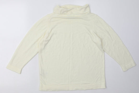 Womens UK Size 14 Marks and Spencer White Pullover Sweatshirt