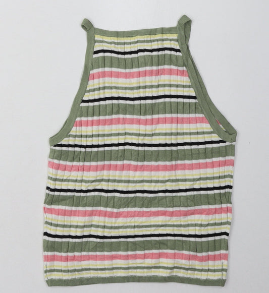 Womens UK Size S H&M Green Cropped Tank