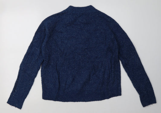 H&M Womens Blue Acrylic Pullover Sweatshirt Size S Pullover
