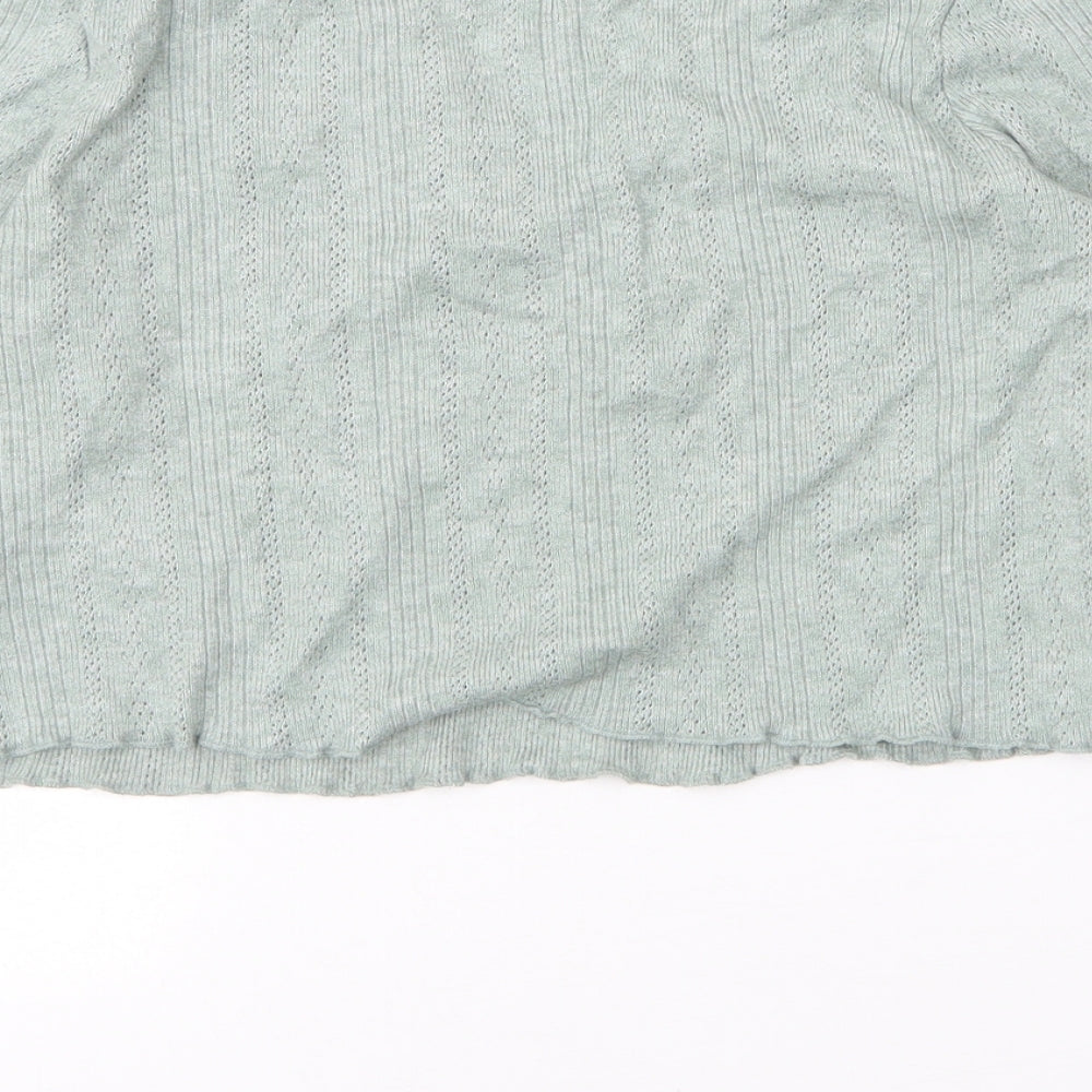 Primark Womens Green Viscose Basic T-Shirt Size 10 V-Neck