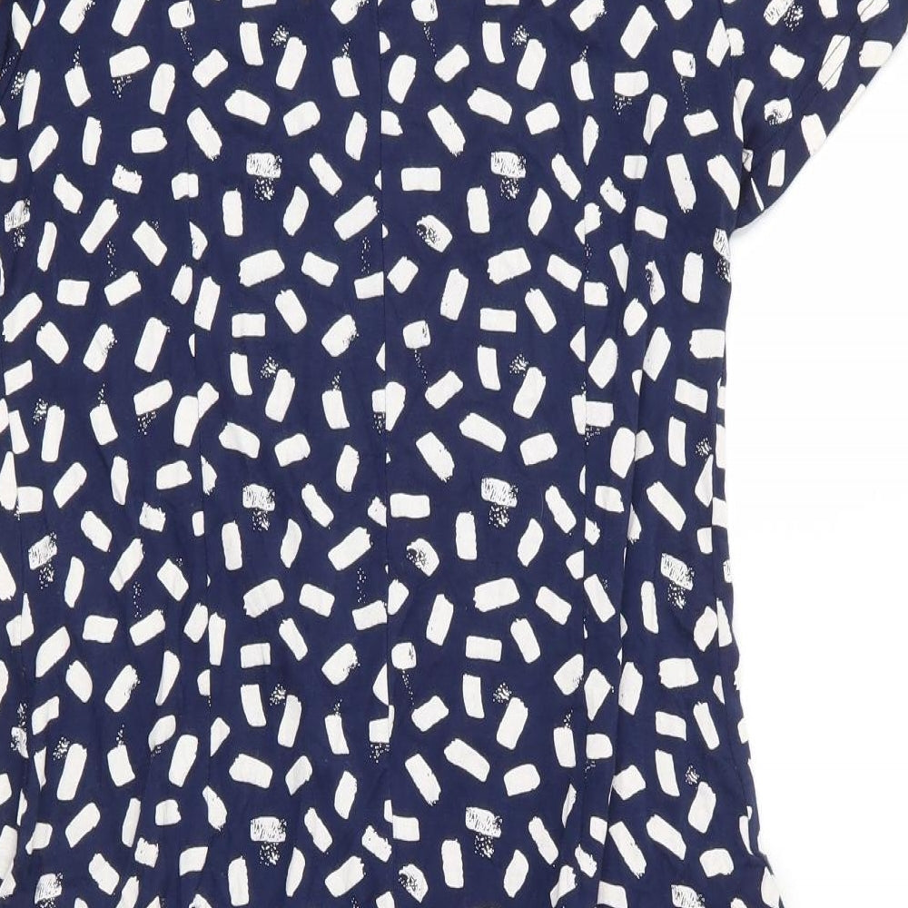 Capri Womens Blue Viscose A-Line Size S Scoop Neck