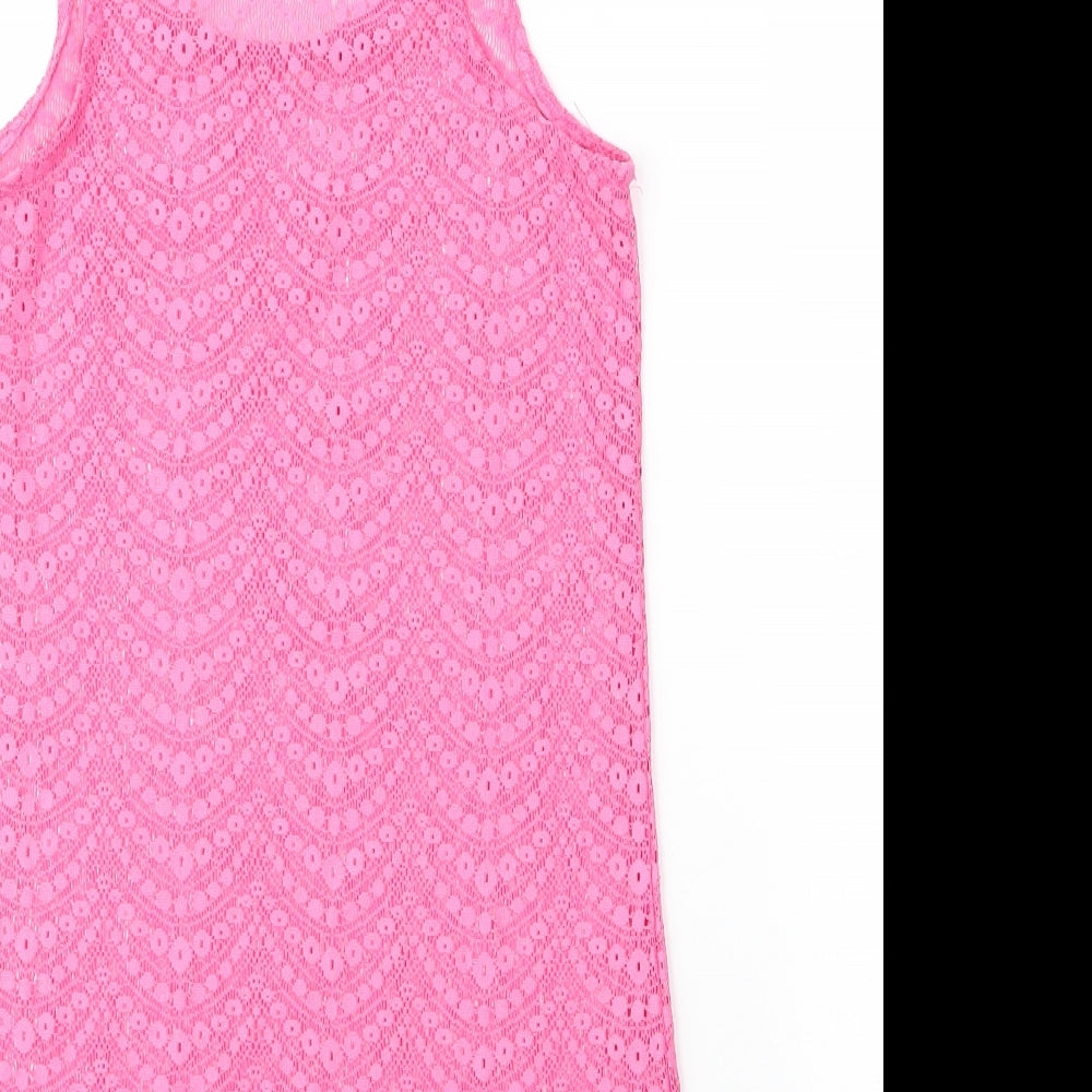 Primark Womens Pink Polyester Basic Tank Size 10 Scoop Neck