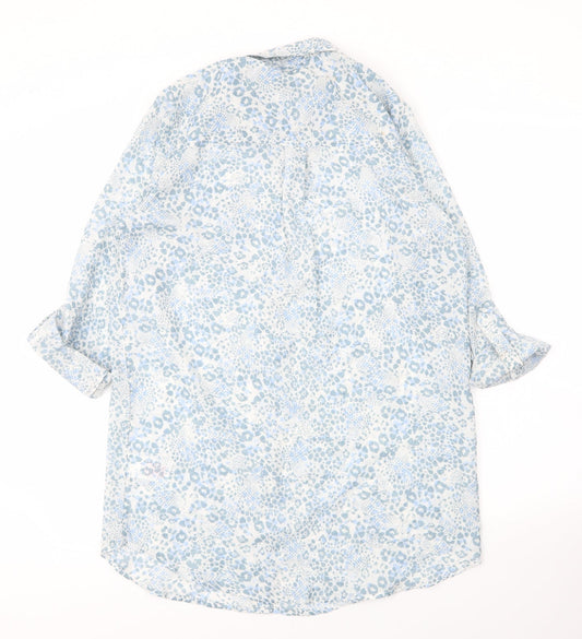 Womens UK Size 8 Peacocks Blue Tunic Blouse