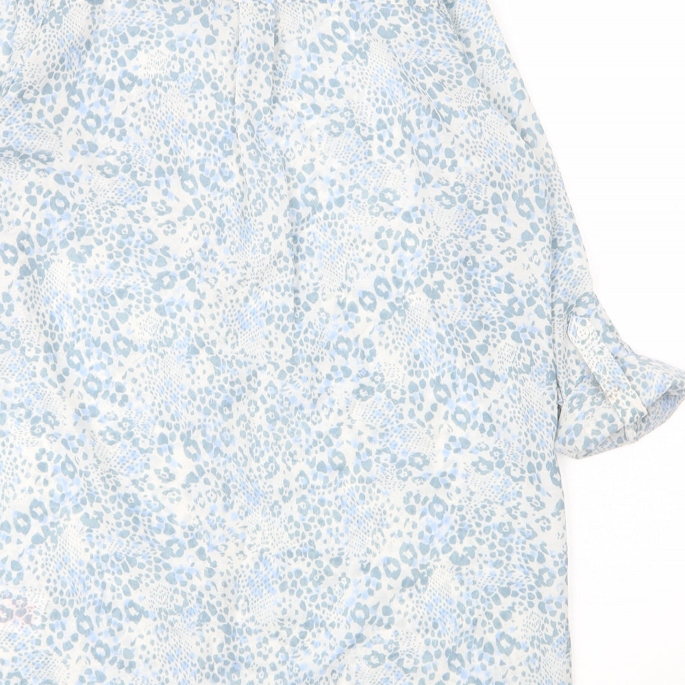 Womens UK Size 8 Peacocks Blue Tunic Blouse
