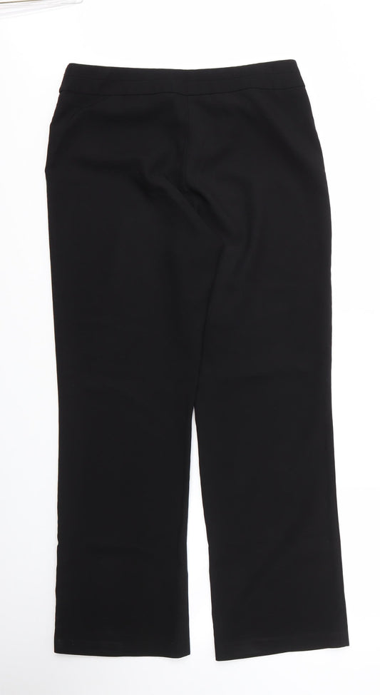 George Womens Black Polyester Trousers Size 12 L29 in Regular Zip