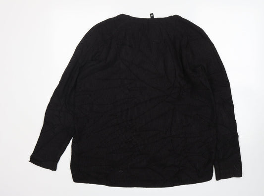 H&M Womens Black Acrylic Pullover Sweatshirt Size M