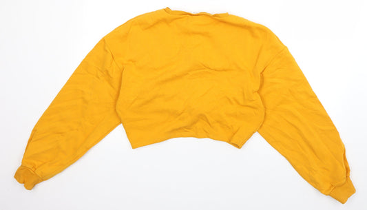 H&M Womens Orange Cotton Pullover Sweatshirt Size M Pullover - knot detail