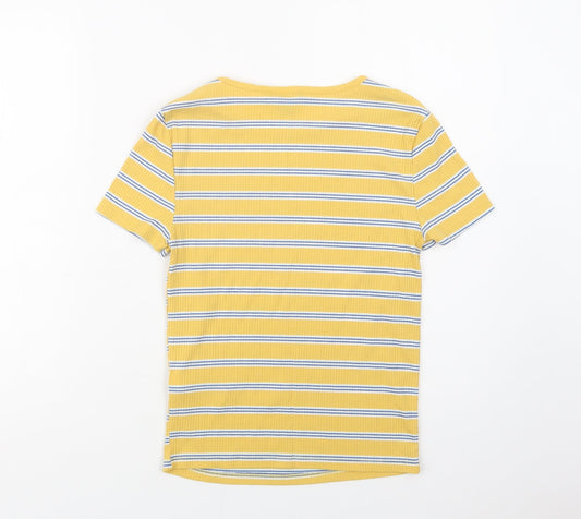 Womens UK Size 10 New Look Yellow Basic Blouse