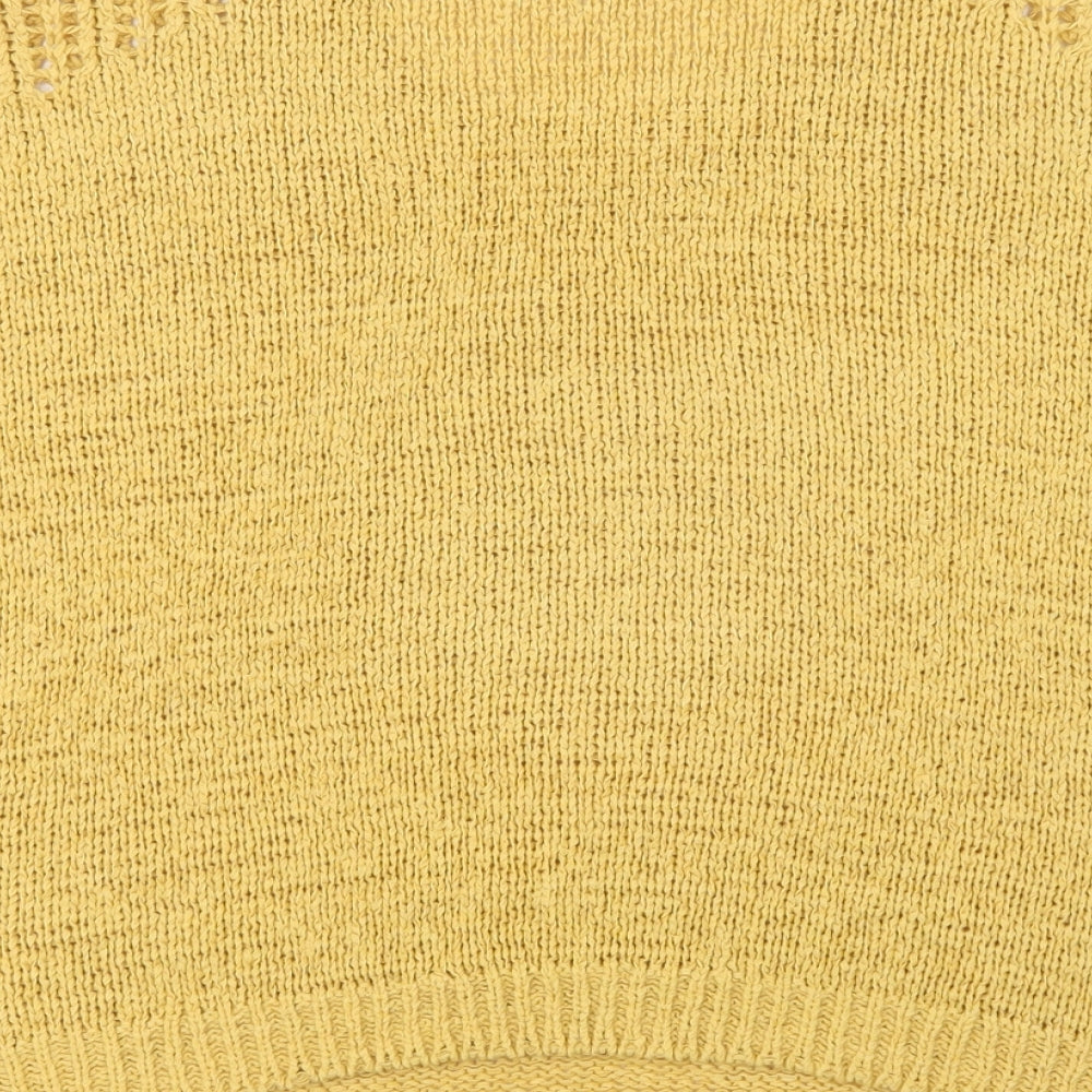 Womens UK Size S Preworn Yellow Pullover Jumper