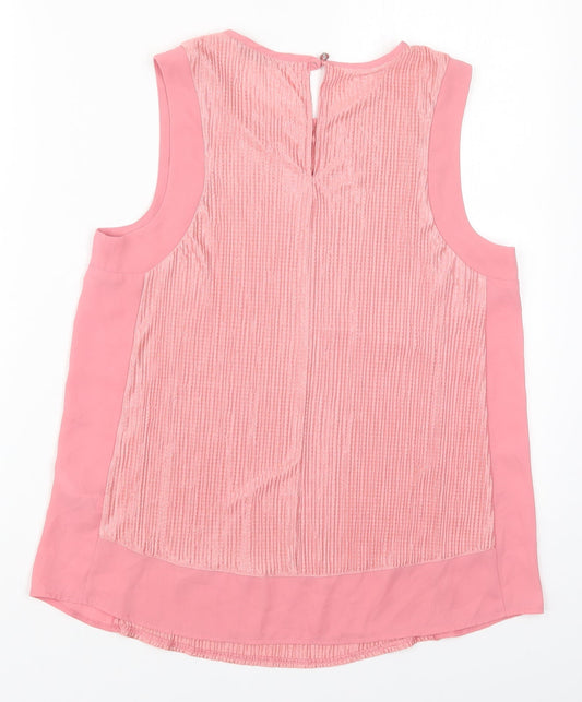 Dunnes Womens Pink Polyester Basic Tank Size 12 Round Neck