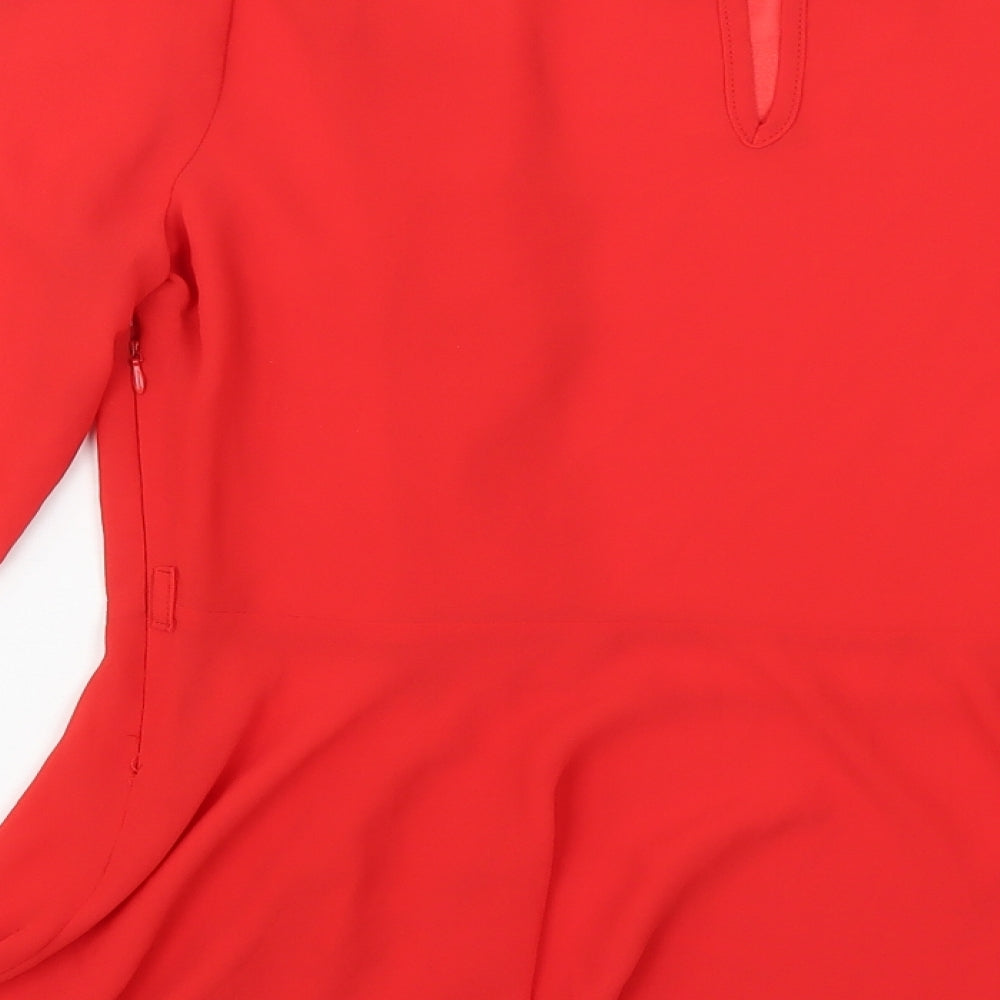 Womens UK Size 14 Preworn Red Basic Blouse