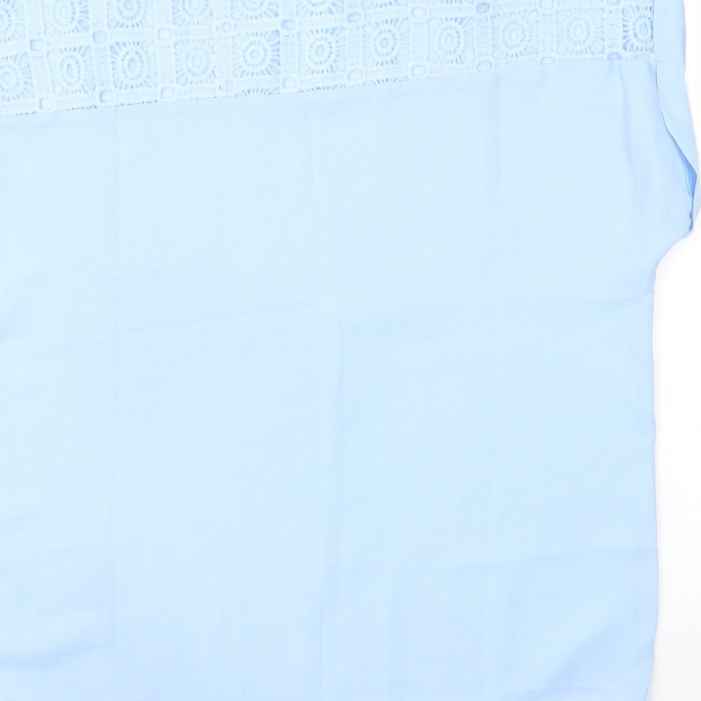 SheIn Womens Blue Polyester Basic Blouse Size M Round Neck