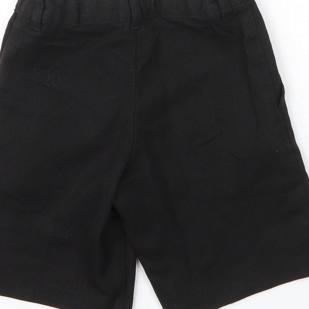 George Boys Black Viscose Bermuda Shorts Size 5 Years Regular Zip