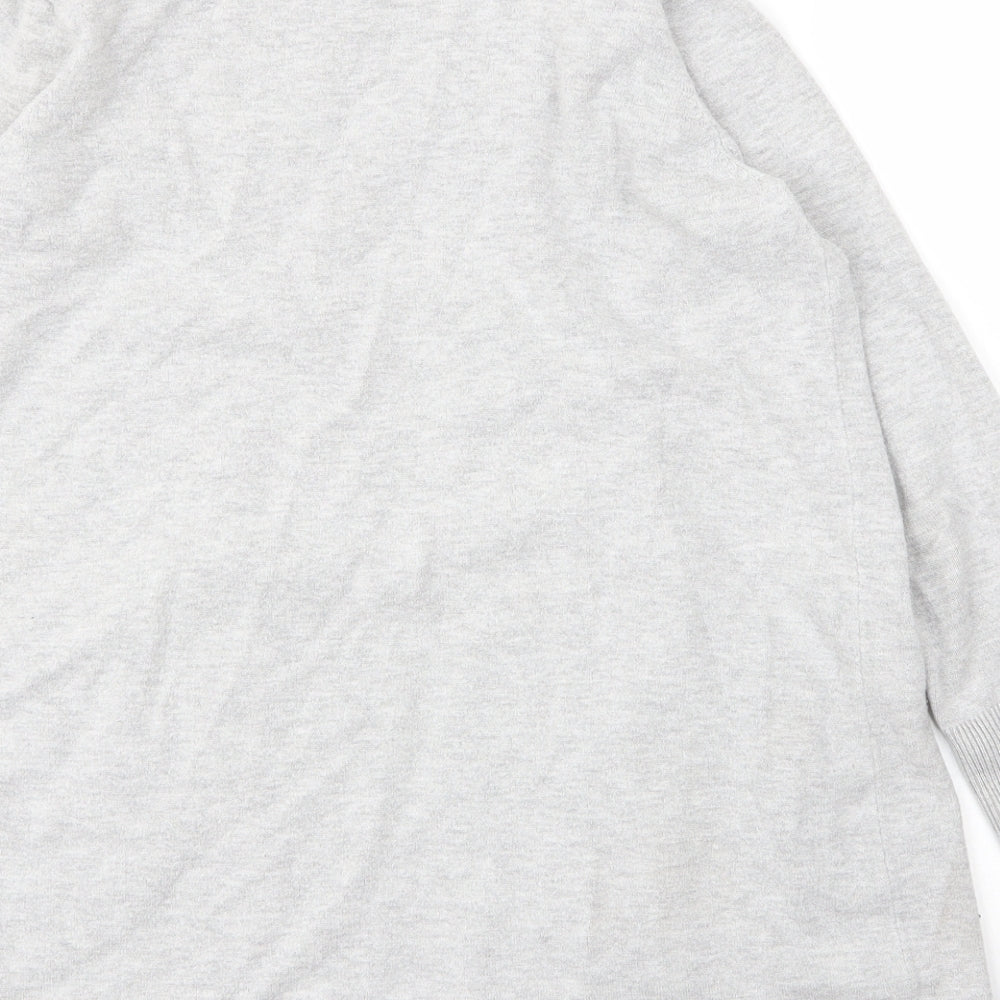 Brand and care label for Primark women’s grey v-neck viscose cardigan jumper, size S