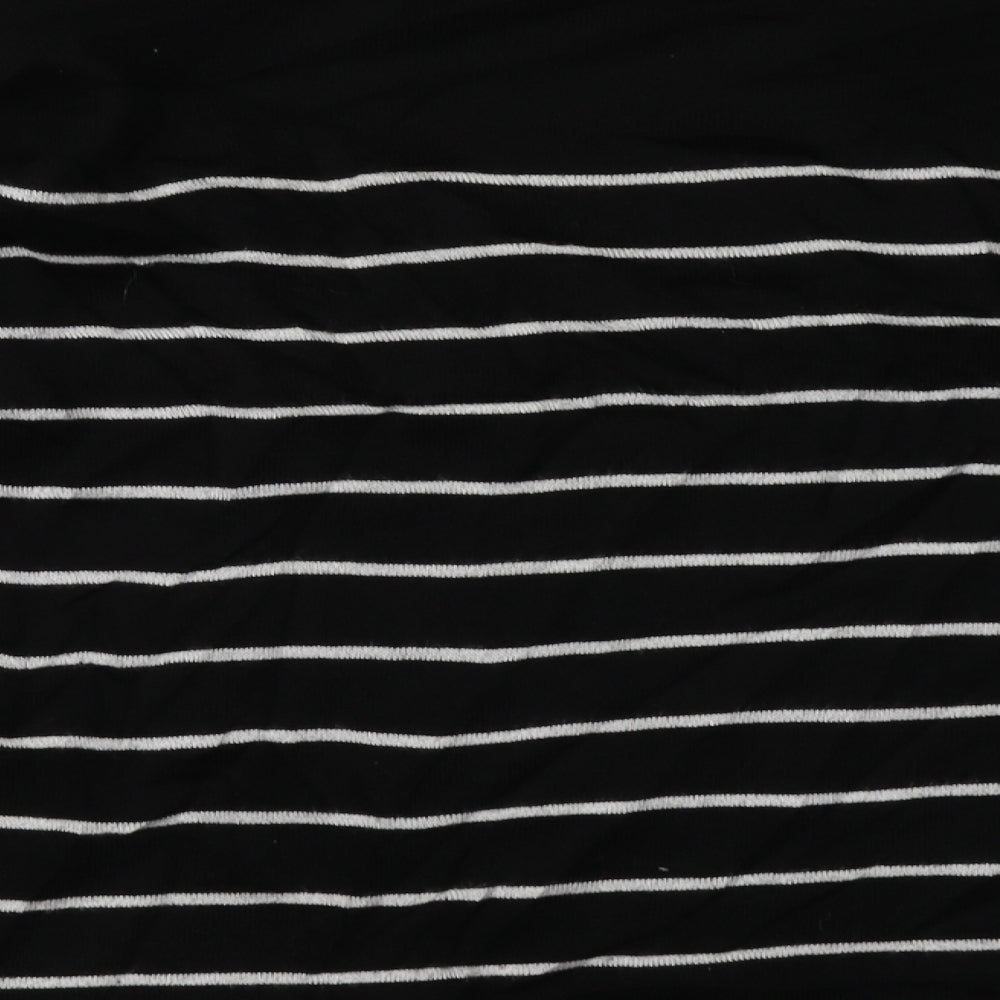 H&M Womens Black Striped Viscose Pullover Sweatshirt Size S Pullover