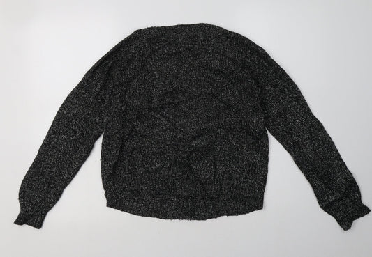 H&M Womens Black Acrylic Pullover Sweatshirt Size 8 Pullover