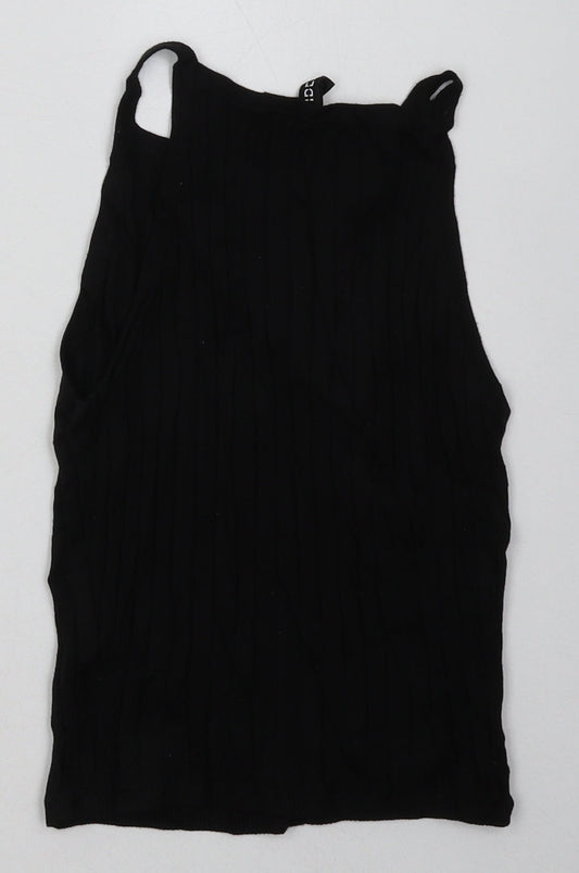 Womens UK Size XS H&M Black Cropped Tank