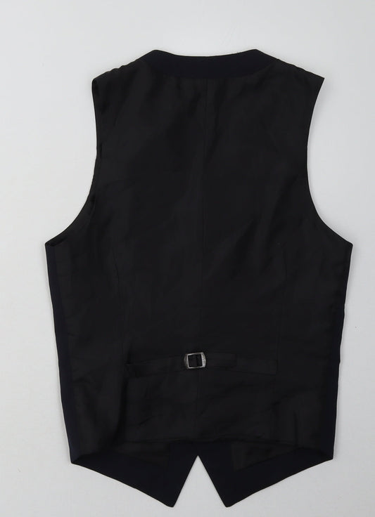 ASOS Mens Blue Polyester Jacket Suit Waistcoat Size 36