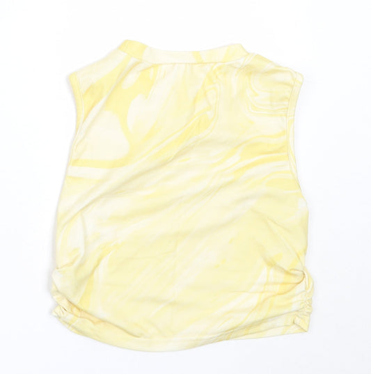 SheIn Womens Yellow Polyester Basic Tank Size XS Round Neck