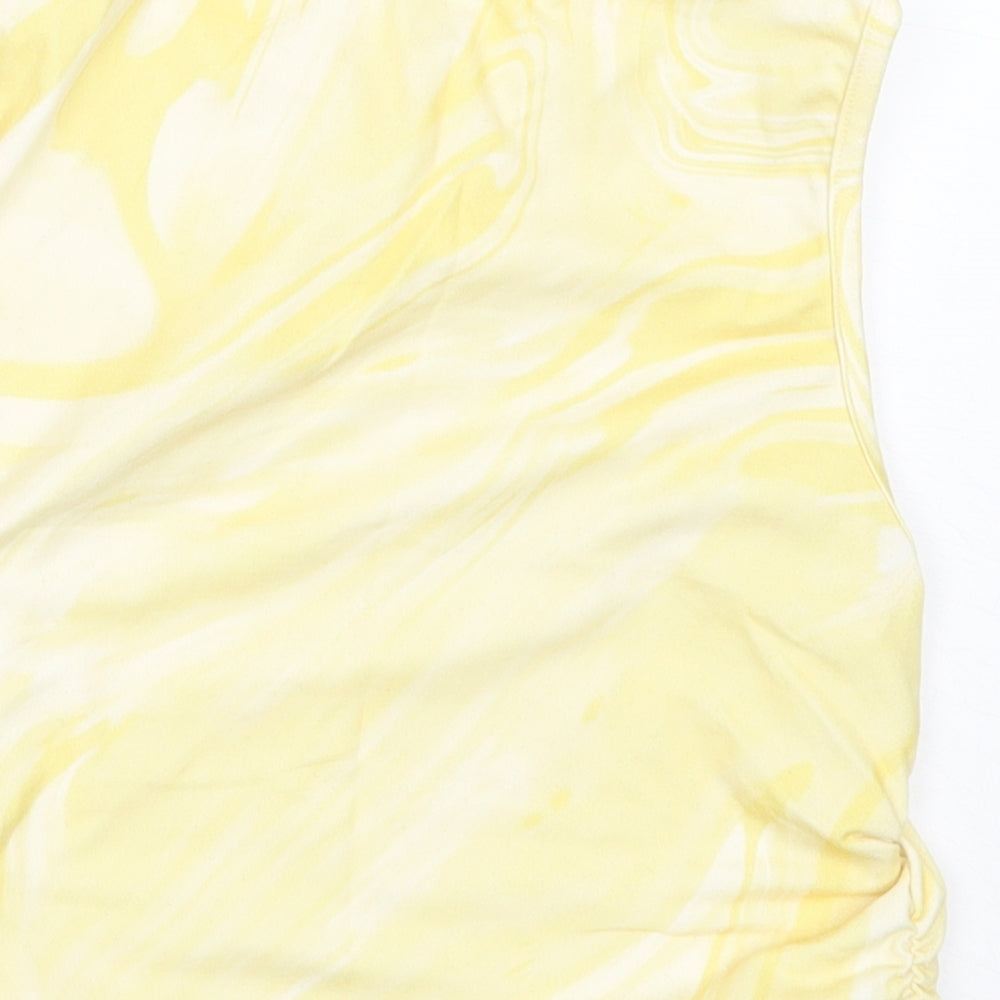 SheIn Womens Yellow Polyester Basic Tank Size XS Round Neck