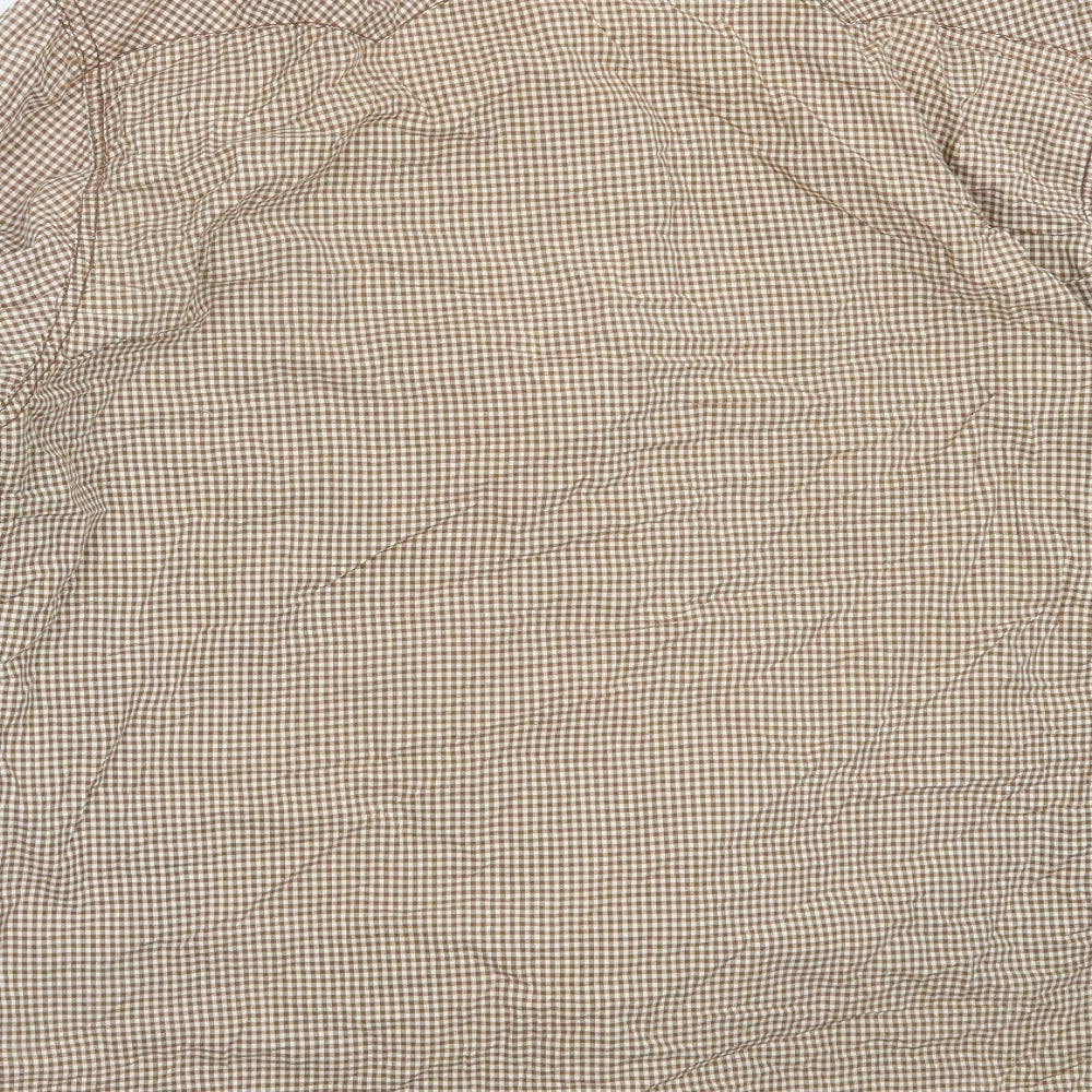 Mens UK Size L Matalan Brown Button-Up Long Sleeve Casual Shirt