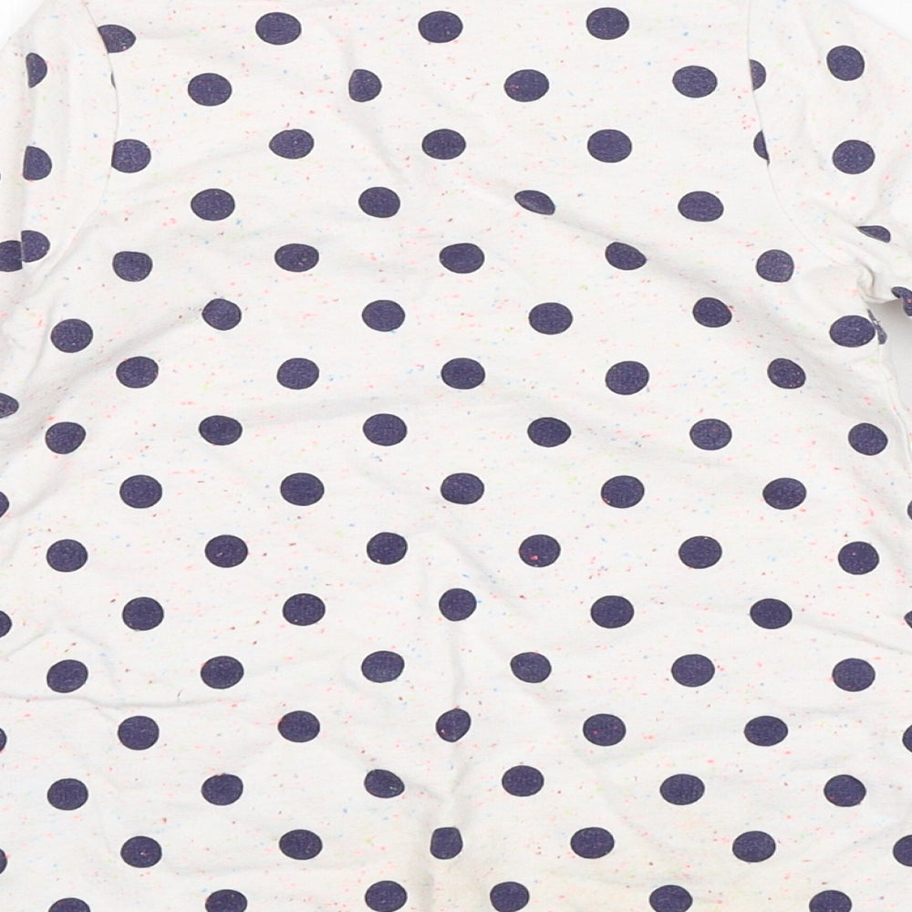 Mothercare Girls Multicoloured Polka Dot Cotton Jumper Dress Size 9-12 Months Round Neck
